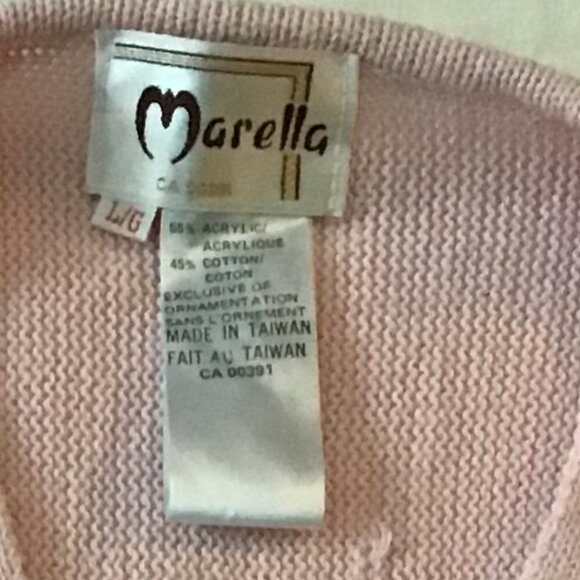 MARELLA Pink Grandma Core V Neck Sweater Size L - Picture 7 of 7